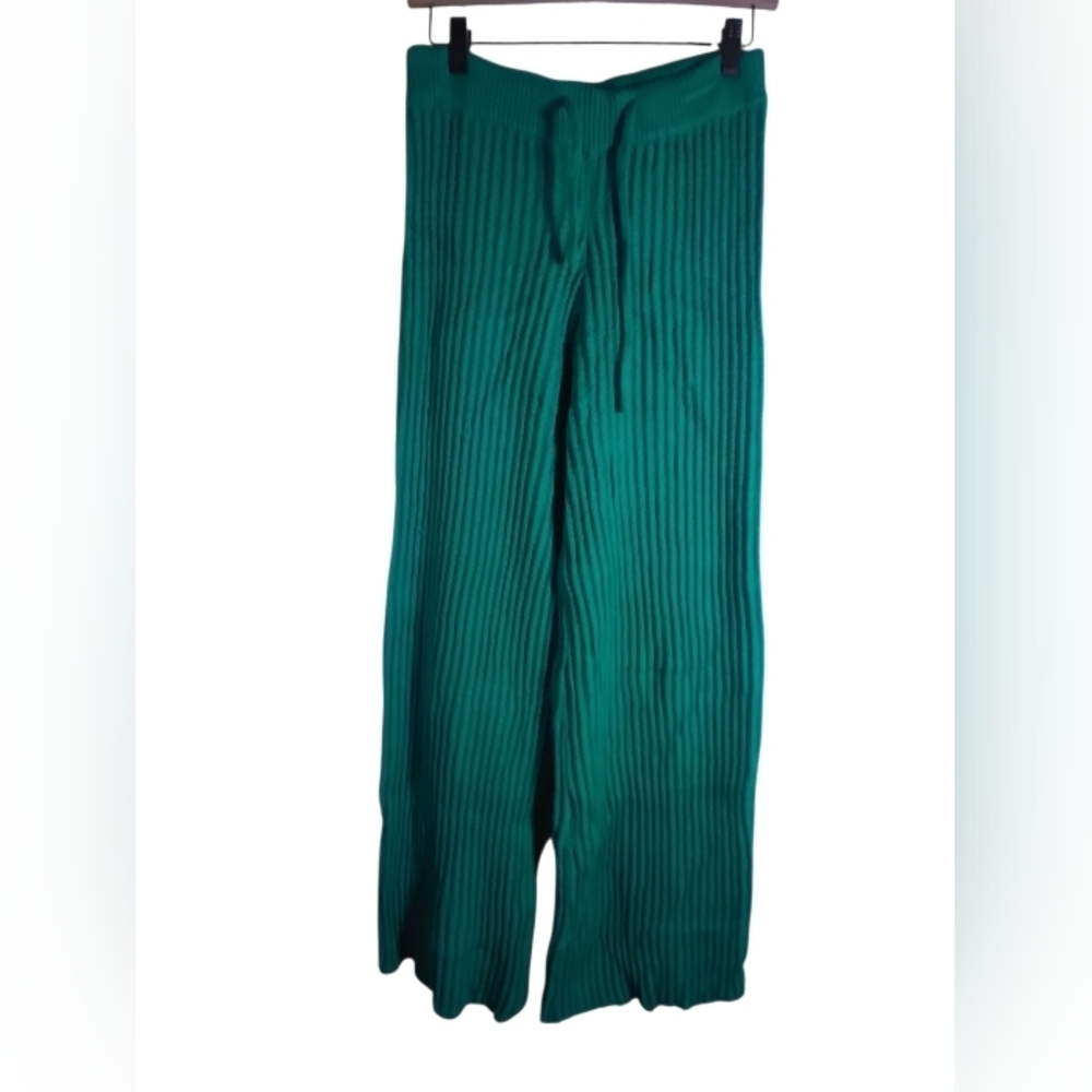 Cider Women's Green Ribbed Pull On Lounging Pants  Pants Size Large Holiday Cozy